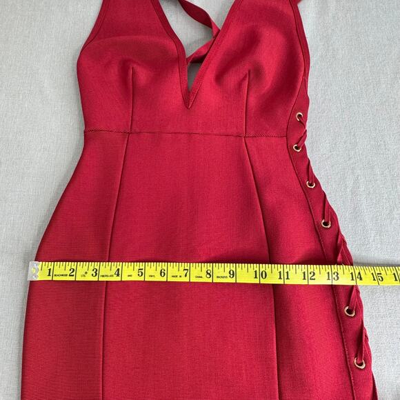 House of CB halter maxi‎ bodycon dress side lace up - Picture 10 of 12